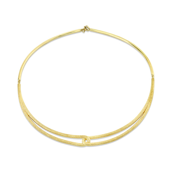 18k yellow gold Collar necklace with centered knot